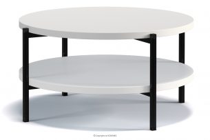 GERIS, https://konsimo.cz/kolekce/geris/ Konferenční stolek s policí v loftovém stylu bílý matný bílý matný - obrázek