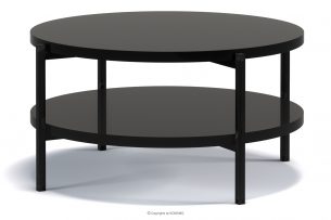 GERIS, https://konsimo.cz/kolekce/geris/ Konferenční stolek s policí v loftovém stylu černý lesk černý lesk - obrázek