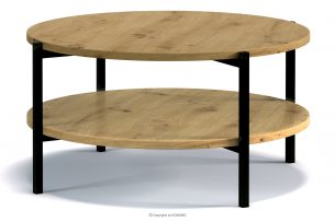 GERIS, https://konsimo.cz/kolekce/geris/ Konferenční stolek s policí v loftovém stylu dub artisan řemeslný dub - obrázek