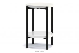GERIS, https://konsimo.cz/kolekce/geris/ Vysoký stolek s policí v loftovém stylu bílý lesk bílý lesk - obrázek