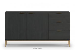 RUFES, https://konsimo.cz/kolekce/rufes/ Komoda se zásuvkami s dřevěnou texturou v antracitovém provedení v moderním stylu antracit - obrázek