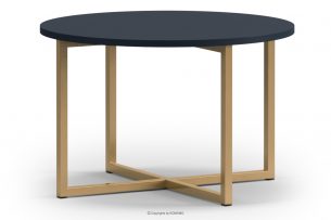 RUFES, https://konsimo.cz/kolekce/rufes/ Konferenční stolek na zlatých nohách námořnická modř tmavě modrá - obrázek