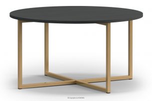 RUFES, https://konsimo.cz/kolekce/rufes/ Konferenční stolek na zlatých nohách v antracitovém stylu glamour antracit - obrázek