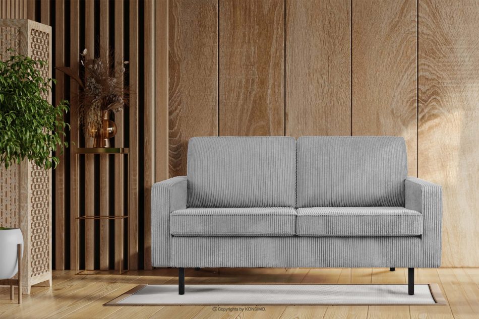 INVIA Manšestrová loft pohovka dvoumístná šedá popelavá - obrázek 1
