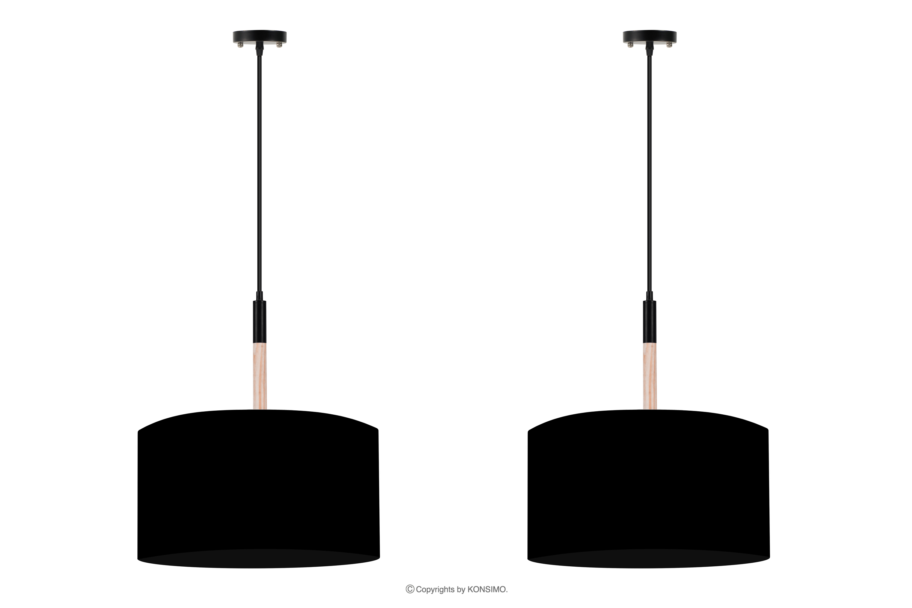 Závěsná lampa ve skandinávském stylu černá 2ks
