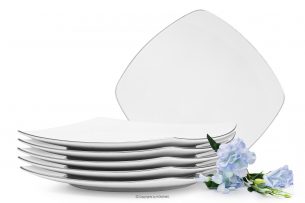 CARLINA, https://konsimo.cz/kolekce/carlina/ Elegantní čtvercový jídelní talíř 6 ks. platinová linie platinová linka - obrázek