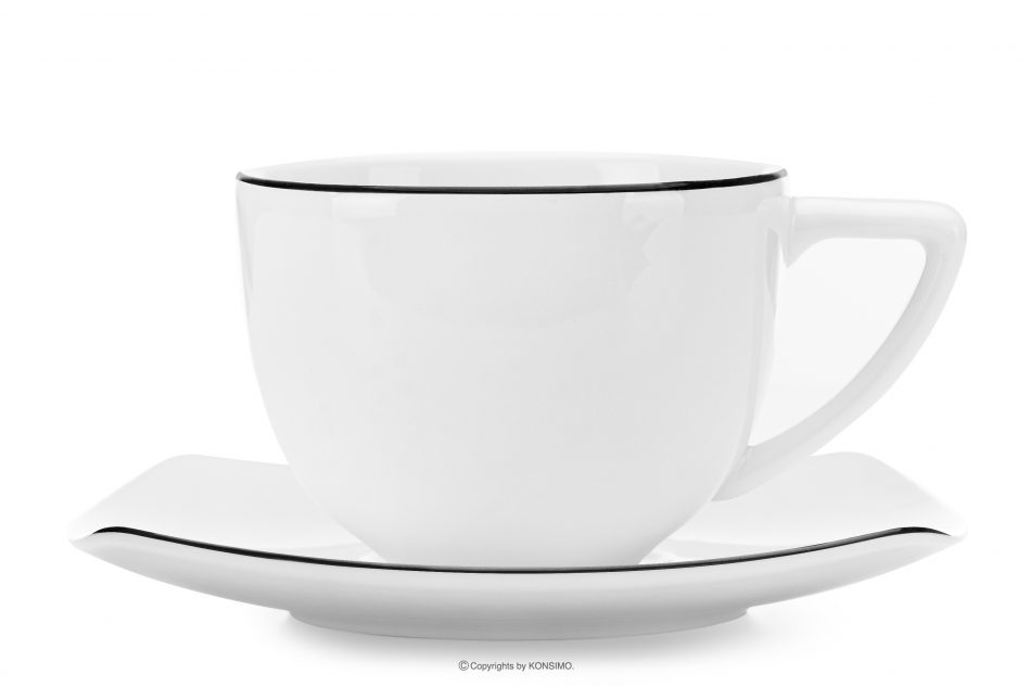 CARLINA Elegantní čtvercová jídelní a kávová souprava pro 12 osob (60 ks) černý okraj černý okraj - obrázek 19