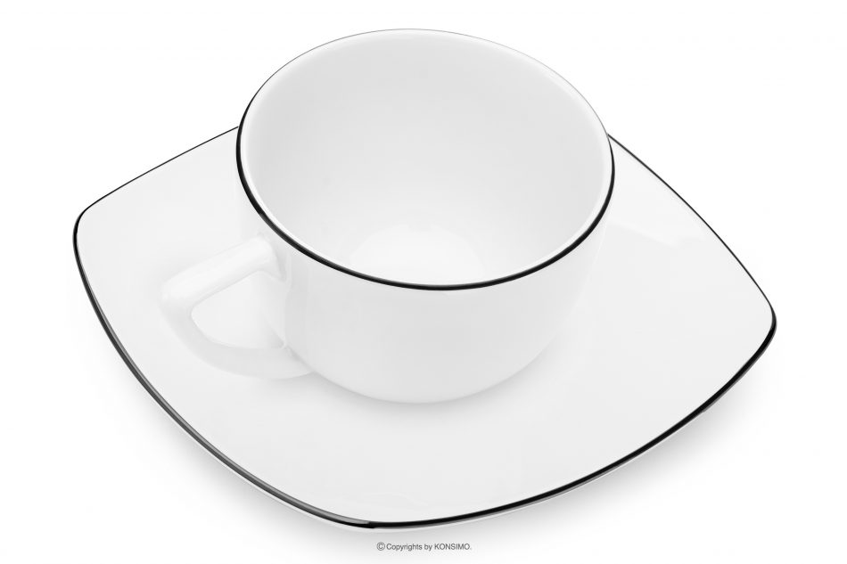 CARLINA Elegantní čtvercová jídelní a kávová souprava pro 12 osob (60 ks) černý okraj černý okraj - obrázek 20