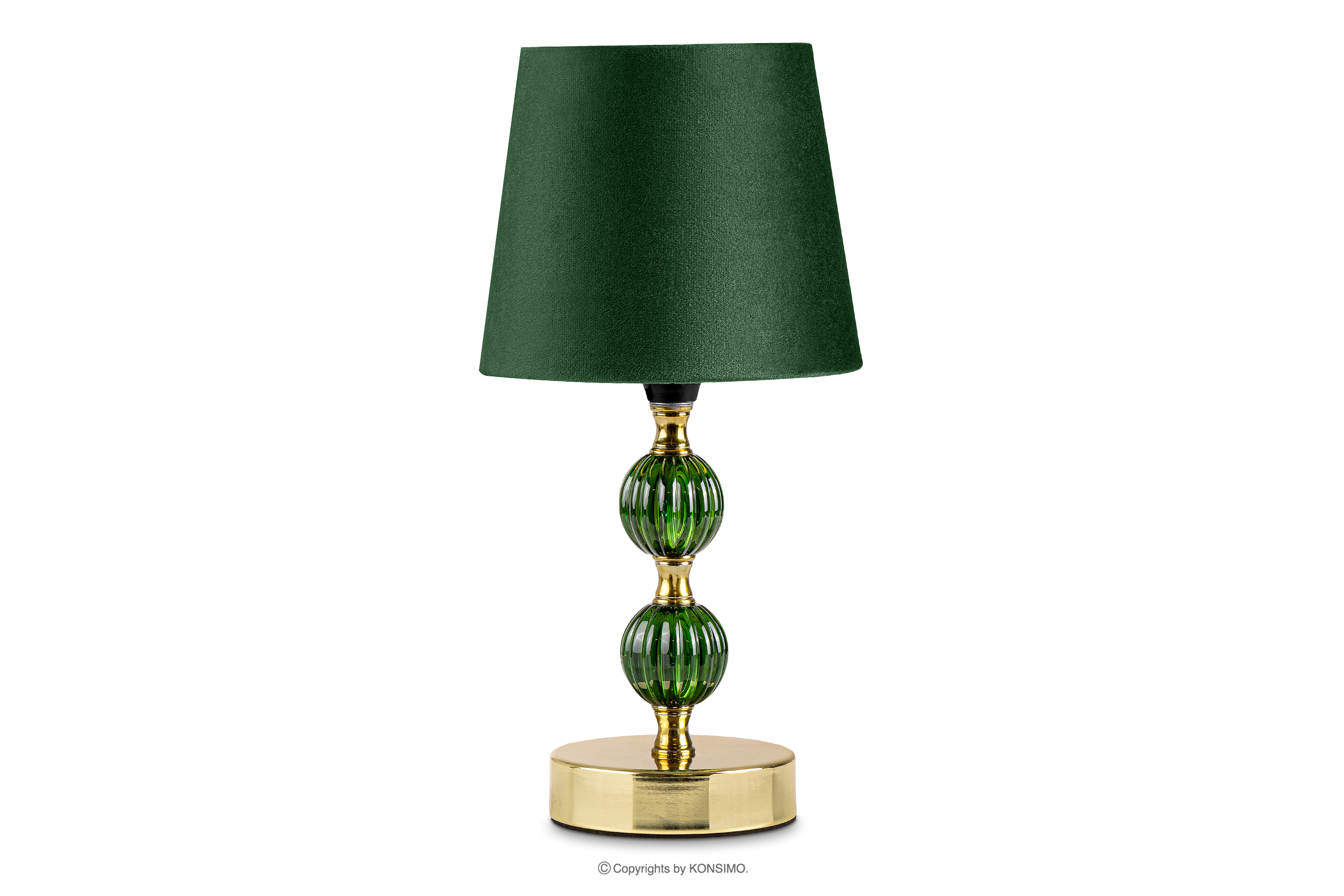Elegantní stolní lampa tmavě zelená/zlatá