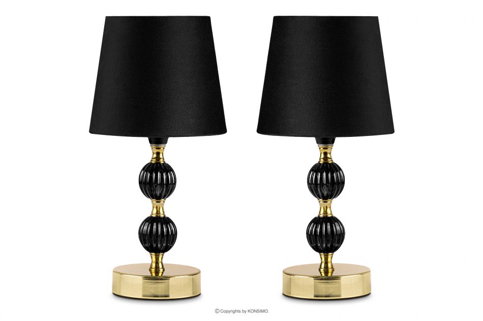 VULGA Elegantní stolní lampa tmavě zelená/zlatá 2ks černá/zlatá - obrázek 0