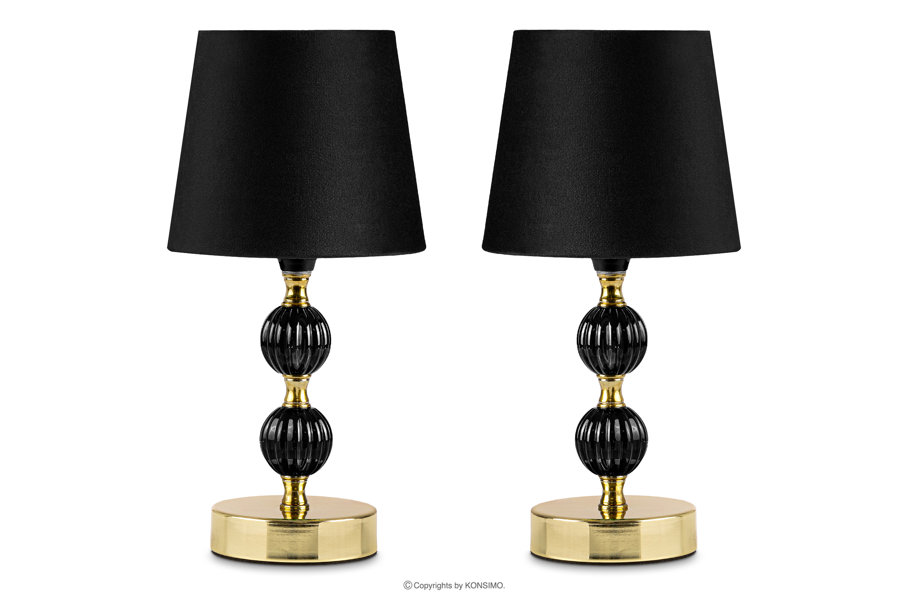 Elegantní stolní lampa tmavě zelená/zlatá 2ks