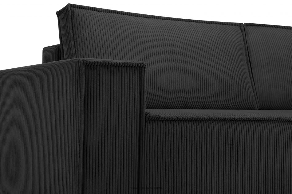 NAPI Trojmístná rozkládací pohovka s úložným prostorem na ložní prádlo tmavě šedá tmavošedý - obrázek 8
