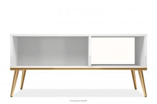ISORIA, https://konsimo.cz/kolekce/isoria/ Elegantní lesklý konferenční stolek na vysokých nohách bílý lesk - obrázek