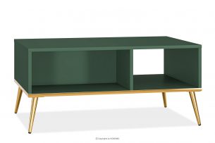 ARICIA, https://konsimo.cz/kolekce/aricia/ Zelený konferenční stolek na vysokých zlatých nohách zelená - obrázek