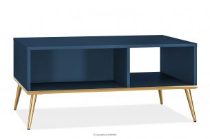 ARICIA, https://konsimo.cz/kolekce/aricia/ Námořnicky modrý konferenční stolek na vysokých zlatých nohách námořnická modř - obrázek