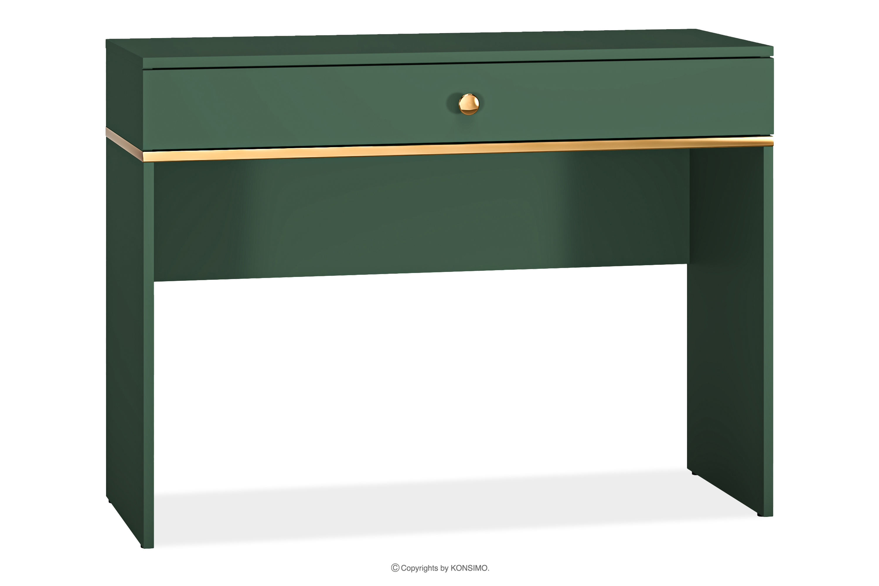 Zelený psací stůl se zásuvkou