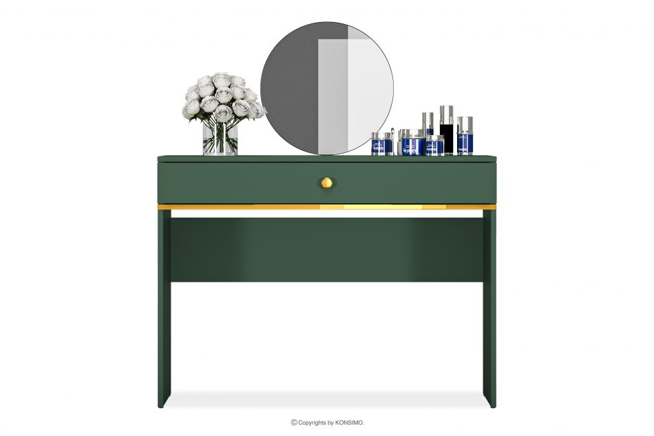 ARICIA Zelený psací stůl se zásuvkou zelená - obrázek 3