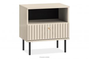 DROMA, https://konsimo.cz/kolekce/droma/ Elegantní noční stolek v krémové barvě krém - obrázek