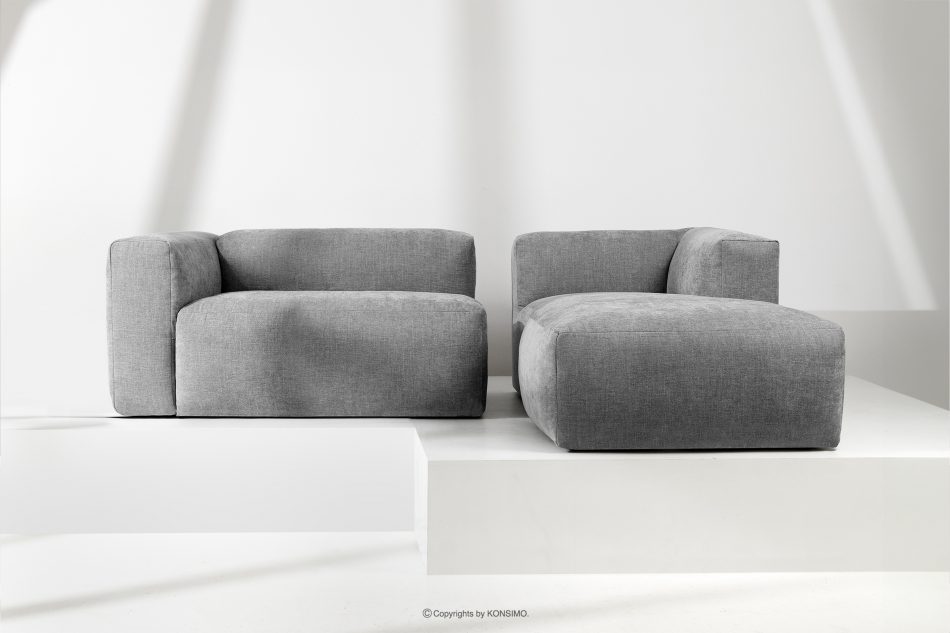 BUFFO Modulární rohová sedací souprava do obývacího pokoje z tkané látky světle šedé vpravo světle popelavý - obrázek 11