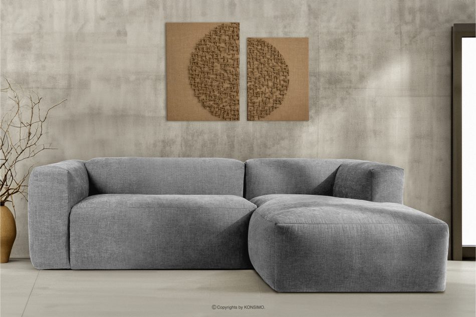 BUFFO Modulární rohová sedací souprava do obývacího pokoje z tkané látky světle šedé vpravo světle popelavý - obrázek 16