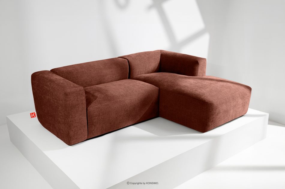 BUFFO Modulární rohová sedací souprava do obývacího pokoje z tkané látky oranžové barvy vpravo oranžová - obrázek 1