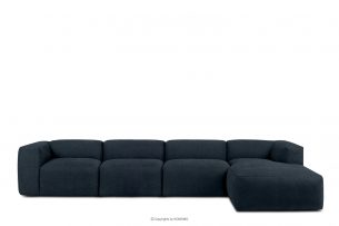 BUFFO, https://konsimo.cz/kolekce/buffo/ Velká modulová rohová sedačka do obývacího pokoje z tkané látky tmavě modrá vpravo tmavě modrá - obrázek