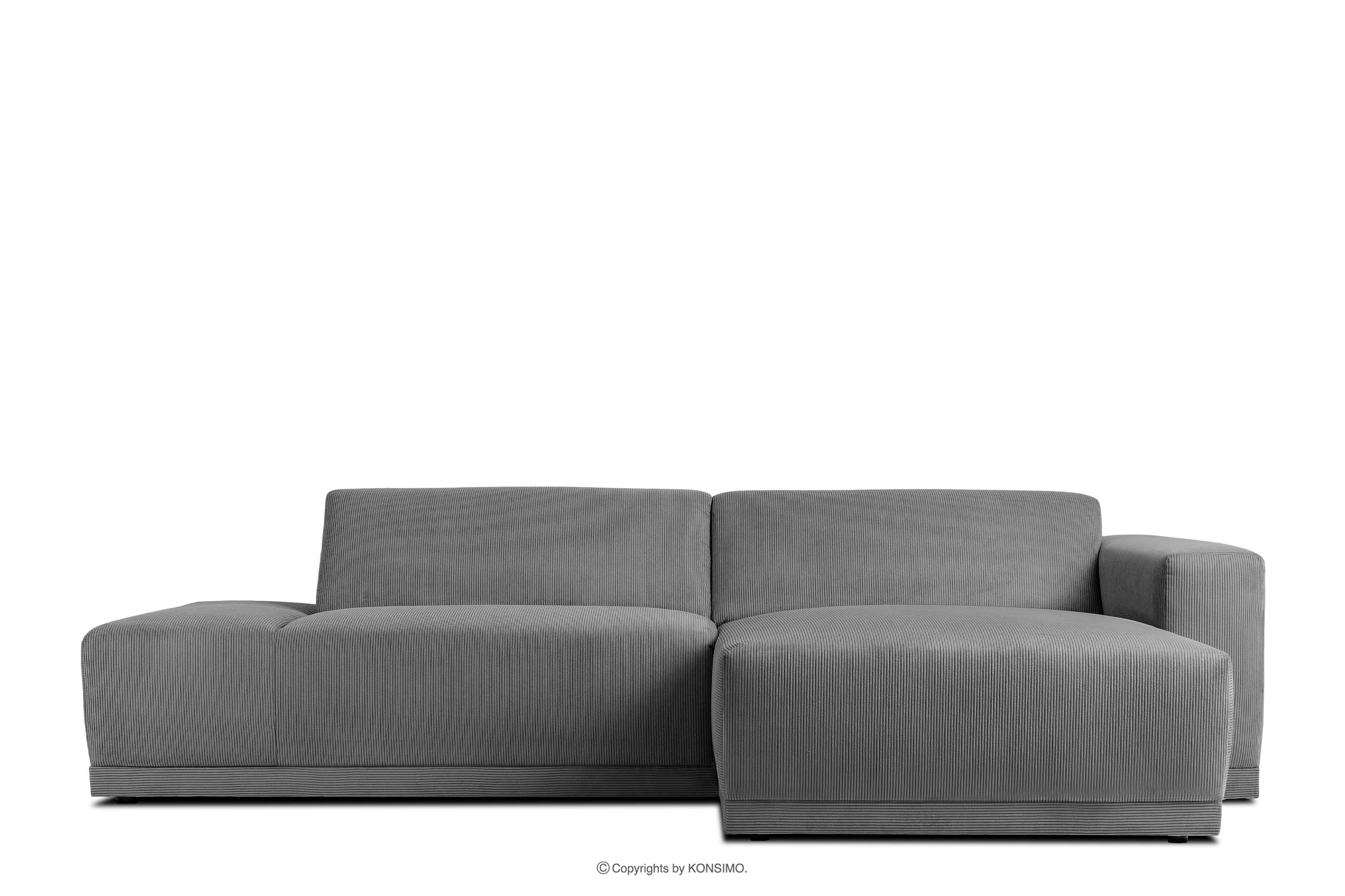 Rohová sedačka do obývacího pokoje v boho stylu šedá vpravo