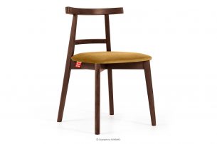 LILIO, https://konsimo.cz/kolekce/lilio/ Vintage styl židle žlutý velur střední ořech žlutá/střední ořech - obrázek