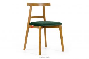LILIO, https://konsimo.cz/kolekce/lilio/ Vintage styl židle tmavě zelený samet světlý dub tmavě zelená/světlý dub - obrázek