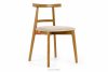 LILIO Vintage styl židle krémový velur světlý dub krémová/světlý dub - obrázek 1