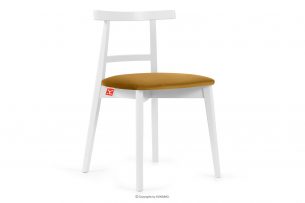 LILIO, https://konsimo.cz/kolekce/lilio/ Bílá židle vintage žlutý velur žlutá/bílá - obrázek
