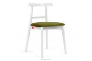 LILIO, https://konsimo.cz/kolekce/lilio/ Bílá židle vintage olivový velur olivová/bílá - obrázek