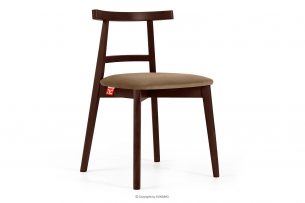LILIO, https://konsimo.cz/kolekce/lilio/ Vintage židle béžový samet mahagon béžová/mahagon - obrázek