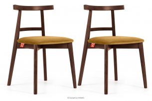LILIO, https://konsimo.cz/kolekce/lilio/ Židle ve vintage stylu žlutý velur ořech střední 2ks žlutý/střední ořech - obrázek