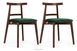 LILIO, https://konsimo.cz/kolekce/lilio/ Vintage styl židle tmavě zelený velur ořech střední 2ks tmavě zelená/střední ořech - obrázek