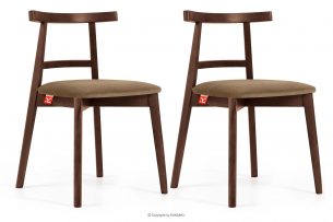 LILIO, https://konsimo.cz/kolekce/lilio/ Vintage styl židle béžový velur ořech střední 2ks béžová/střední ořech - obrázek