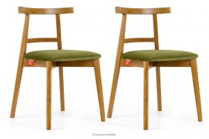 LILIO, https://konsimo.cz/kolekce/lilio/ Vintage styl židle olivový samet světlý dub 2ks olivový/světlý dub - obrázek