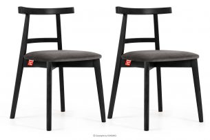 LILIO, https://konsimo.cz/kolekce/lilio/ Vintage styl židle šedý samet 2ks šedá/černá - obrázek