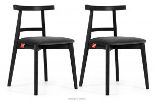 LILIO, https://konsimo.cz/kolekce/lilio/ Vintage styl židle grafitový velur 2 ks grafit/černá - obrázek