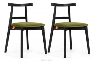 LILIO, https://konsimo.cz/kolekce/lilio/ Vintage styl židle olivový velur 2ks olivová/černá - obrázek