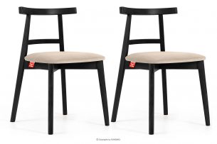 LILIO, https://konsimo.cz/kolekce/lilio/ Vintage styl židle krémový velur 2ks krémová/černá - obrázek