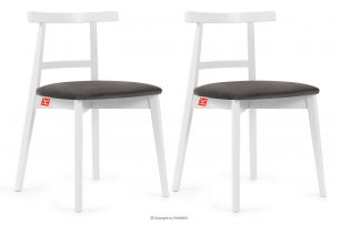 LILIO, https://konsimo.cz/kolekce/lilio/ Bílá židle vintage šedý velur 2ks šedá/bílá - obrázek