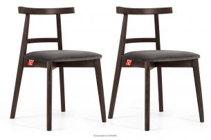LILIO, https://konsimo.cz/kolekce/lilio/ Židle vintage šedý velur tmavý ořech 2ks šedá/tmavý ořech - obrázek