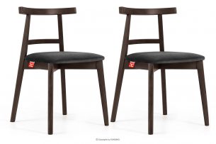 LILIO, https://konsimo.cz/kolekce/lilio/ Židle vintage grafitový velur tmavý ořech 2ks grafit/tmavý ořech - obrázek