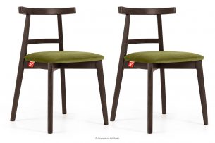 LILIO, https://konsimo.cz/kolekce/lilio/ Židle vintage olivový velur tmavý ořech 2ks olivová/tmavý ořech - obrázek