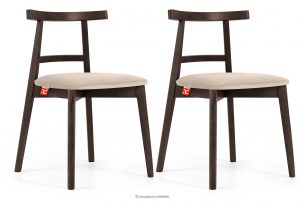 LILIO, https://konsimo.cz/kolekce/lilio/ Židle vintage krémový velur tmavý ořech 2ks krémová/tmavý ořech - obrázek