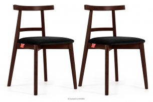 LILIO, https://konsimo.cz/kolekce/lilio/ Vintage židle černý samet mahagon 2ks černá/mahagon - obrázek