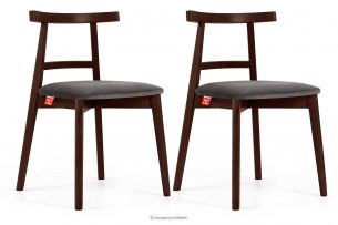 LILIO, https://konsimo.cz/kolekce/lilio/ Vintage židle šedý samet mahagon 2ks šedá/mahagon - obrázek