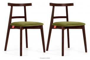LILIO, https://konsimo.cz/kolekce/lilio/ Vintage židle olivový samet mahagon 2 ks olivový/mahagon - obrázek