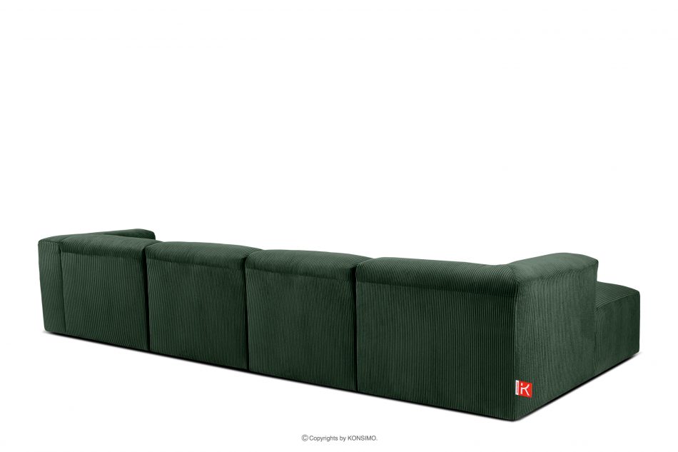 BUFFO Velká modulární rohová pohovka do obývacího pokoje z manšestrové tkaniny tmavě zelené vlevo tmavě zelená - obrázek 3